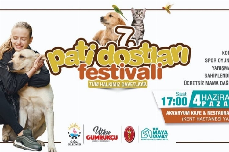 İzmir'in Çiğli Belediyesi,hayvanseverler 7. Pati Dostları Festivali'nde buluşuyor