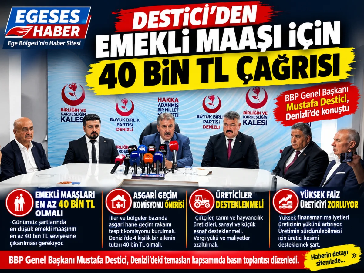 Destici’den Denizli’de Emekli Maaşı İçin 40 Bin TL Önerisi