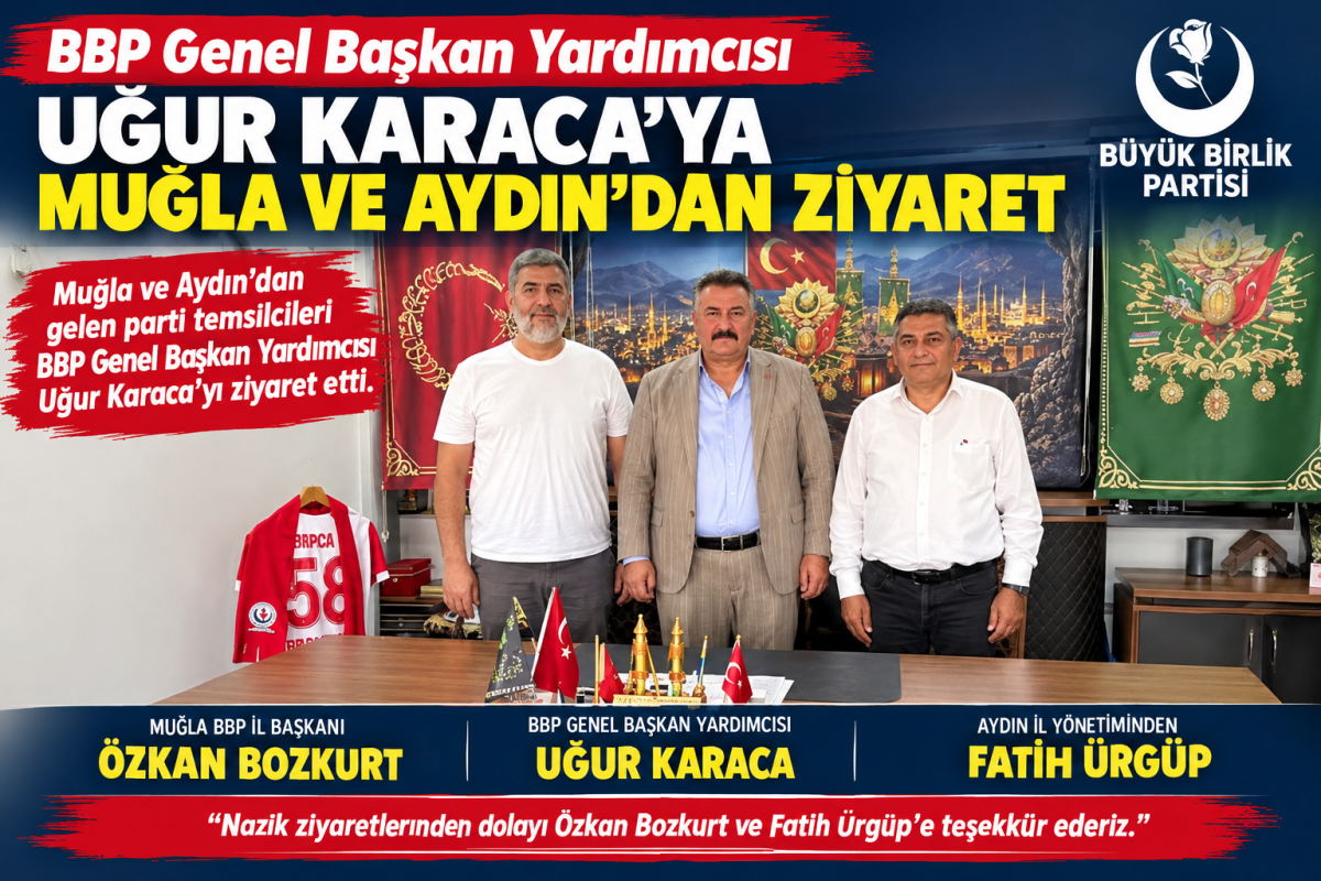BBP Genel Başkan Yardımcısı Uğur Karaca’ya Muğla ve Aydın’dan Ziyaret