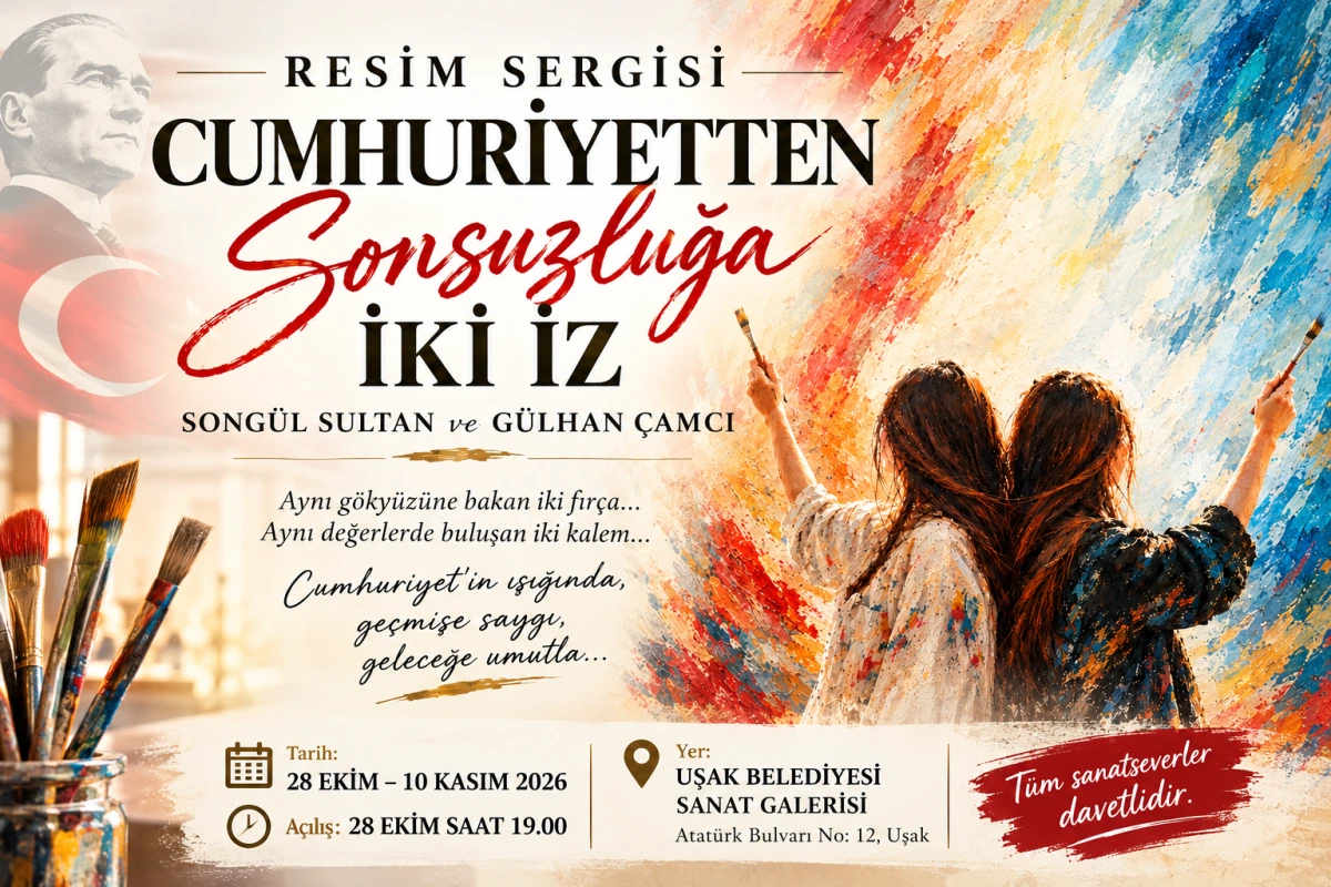 Uşak’ta “Cumhuriyetten Sonsuzluğa İki İz” Resim Sergisi Açılıyor