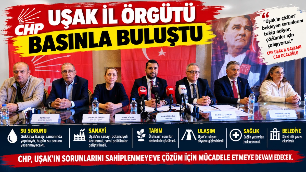 CHP Uşak Örgütü Basınla Buluştu: Karaoba Kentin Sorunlarını ve Siyasi Gündemi Değerlendirdi
