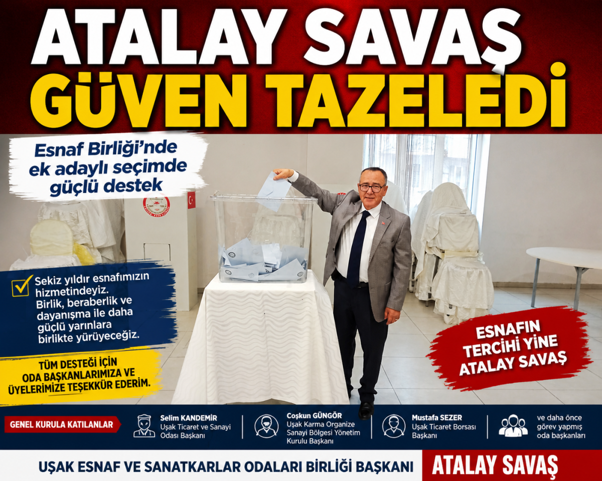 Atalay Savaş Güven Tazeledi: Esnaf Birliği’nde Birlik ve Beraberlik Mesajı