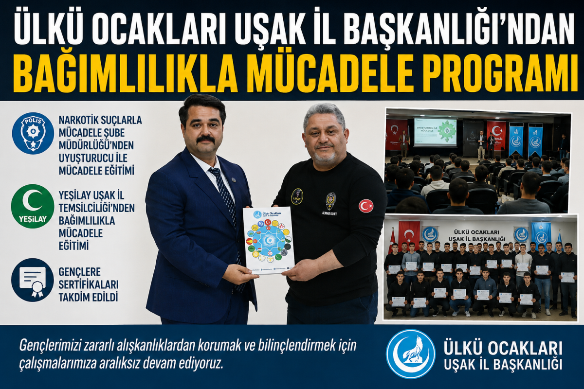 Ülkü Ocakları Uşak İl Başkanlığı’ndan “Bağımlılıkla Mücadele” Programı
