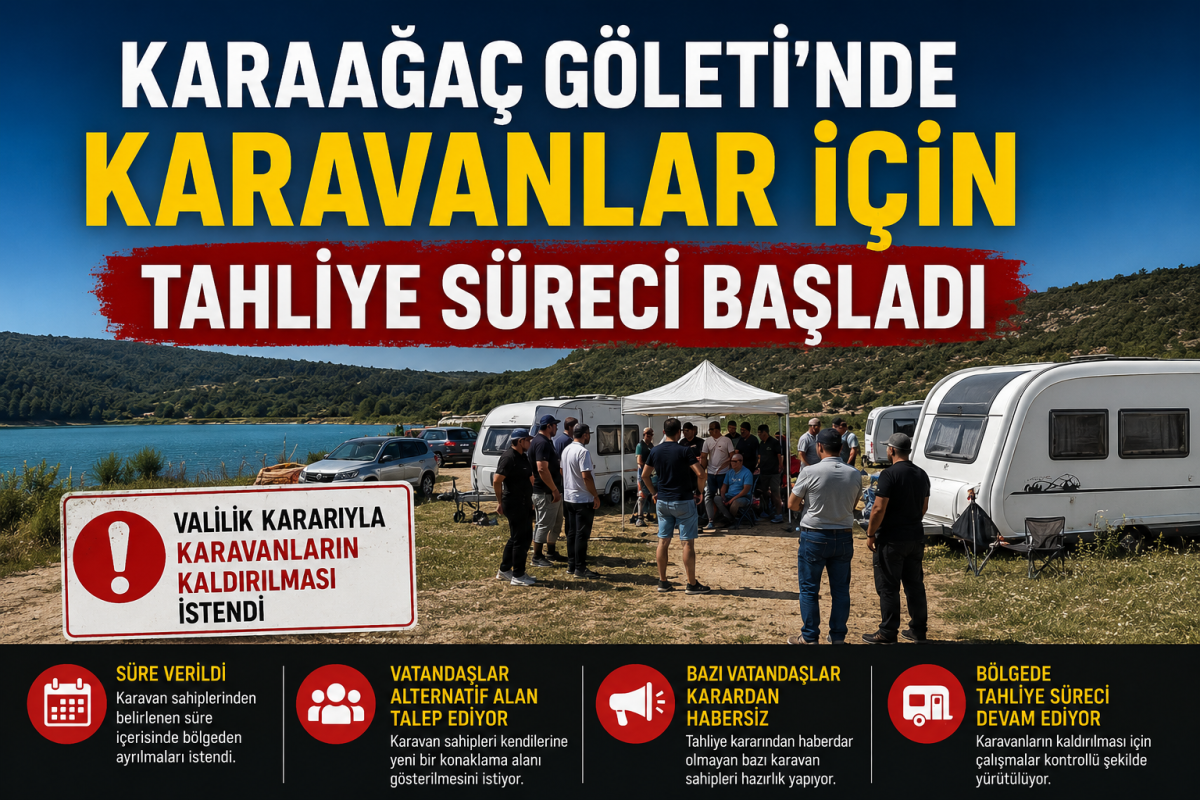Karaağaç Göleti'ndeki Karavanlar İçin Tahliye Süreci Başladı