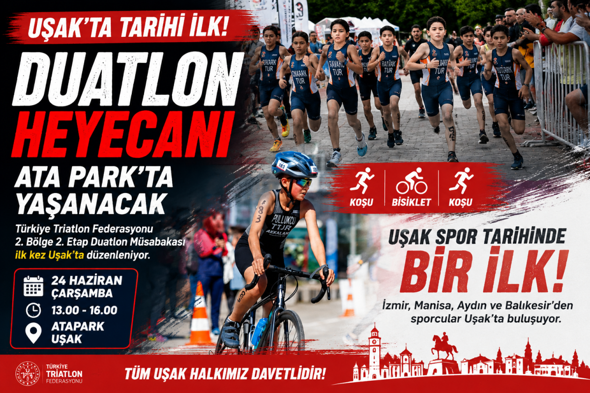 UŞAK’TA TARİHİ İLK: DUATLON HEYECANI İLK KEZ ATA PARK’TA YAŞANACAK
